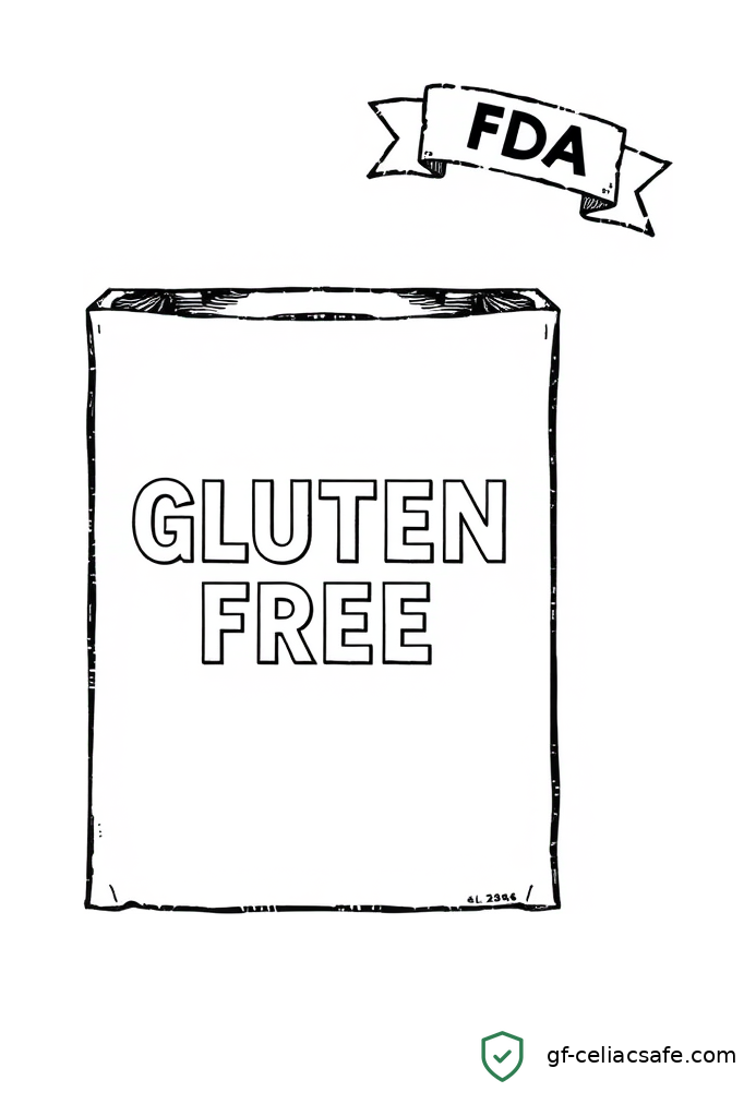 Close-up of a gluten-free label on food packaging