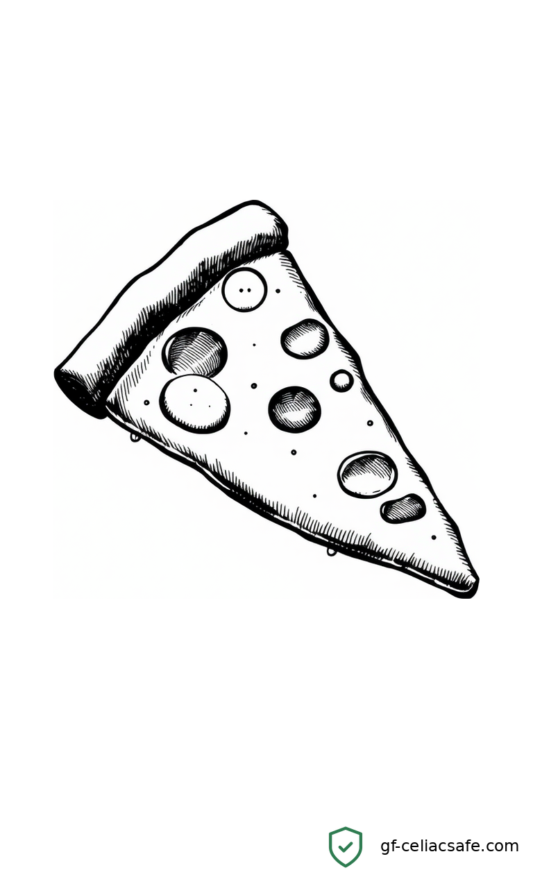 A gluten-free pizza with golden crust and colorful toppings resting on a wooden board in a restaurant setting