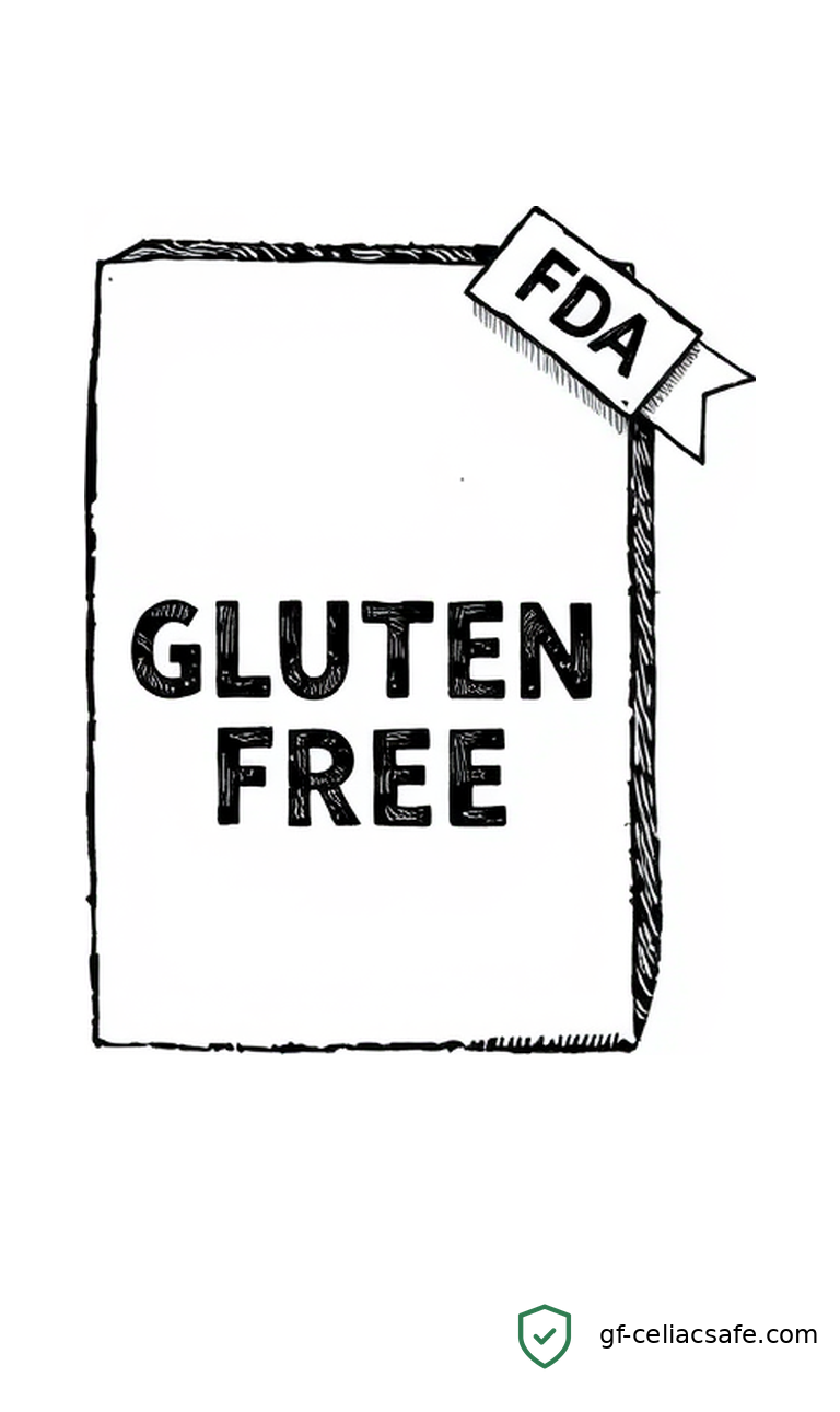 Close-up of a gluten-free label on a food package in a grocery store