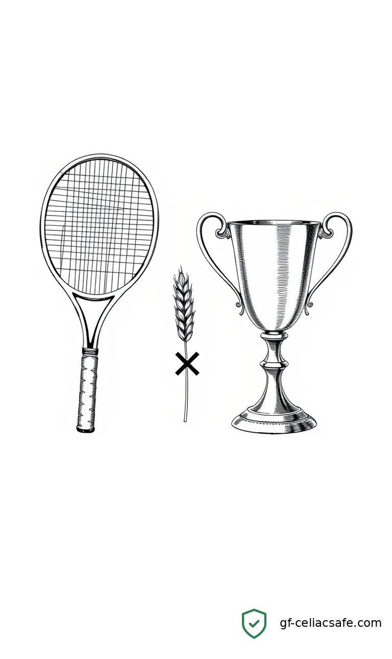 Tennis player mid-serve at a professional tournament, representing the intersection of elite athletics and dietary health