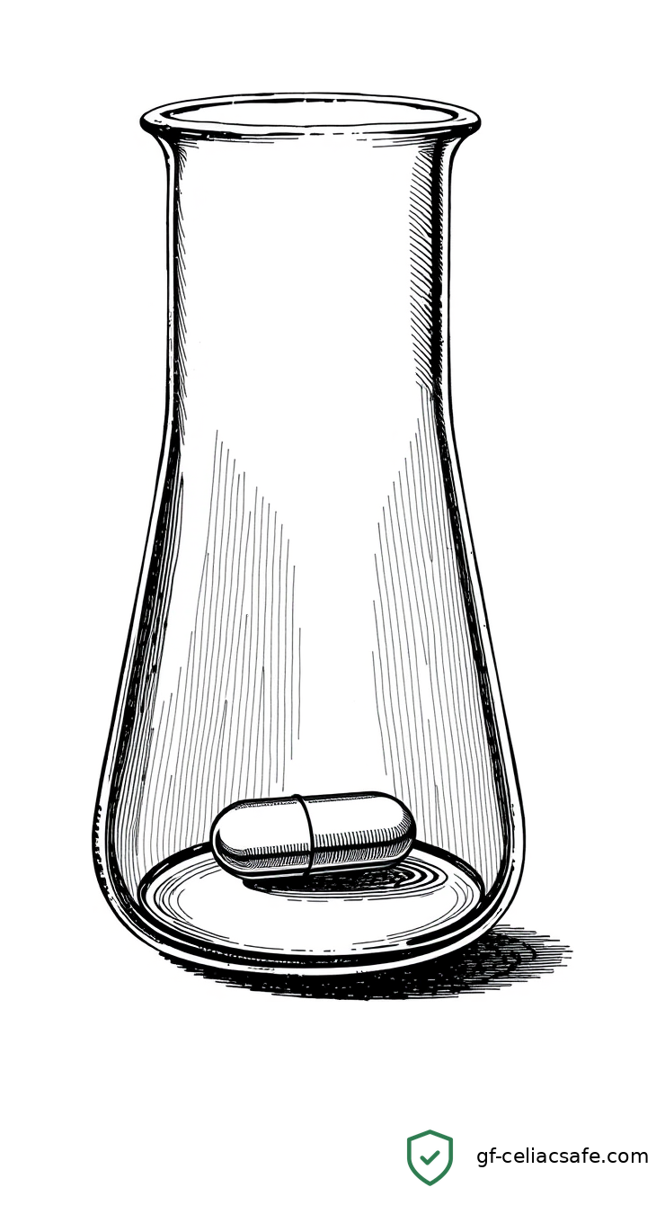Laboratory research equipment representing celiac disease treatment development