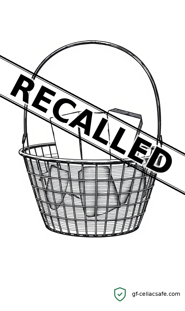 Box of pasta on grocery store shelf with allergen warning label