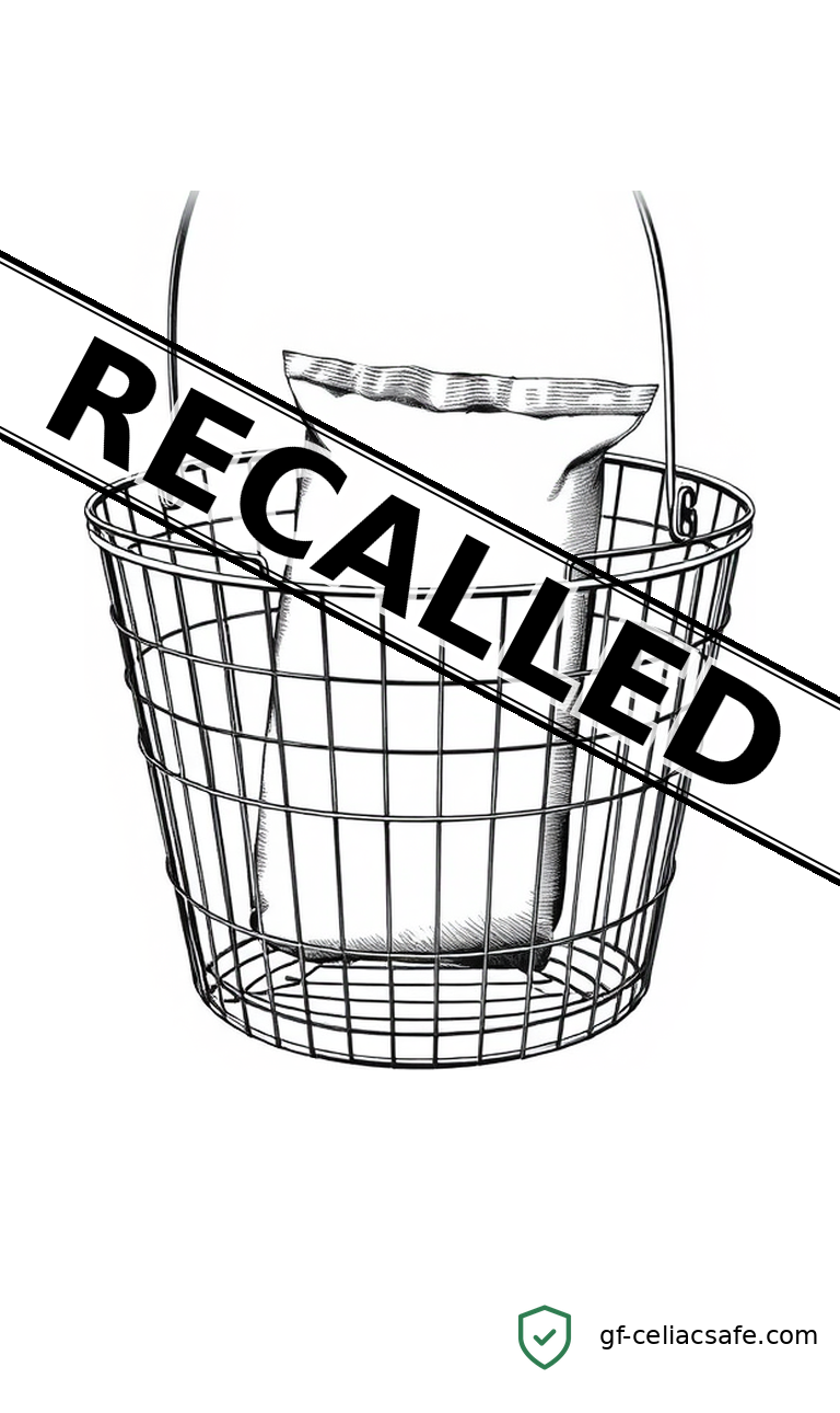 Red recall warning label on packaged snack food